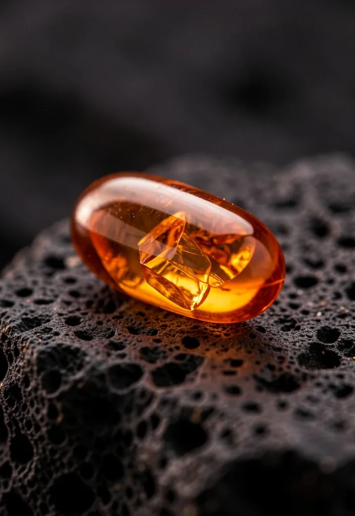 Natural supplement capsule macro photography